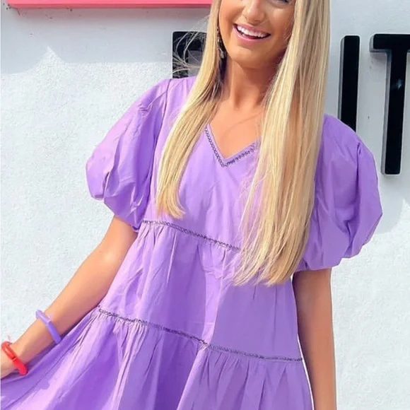 Queen of Sparkles Lavender Beautiful Tiger back dress XS - Picture 2 of 11